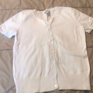 The Loft White Short Sleeve Cardigan